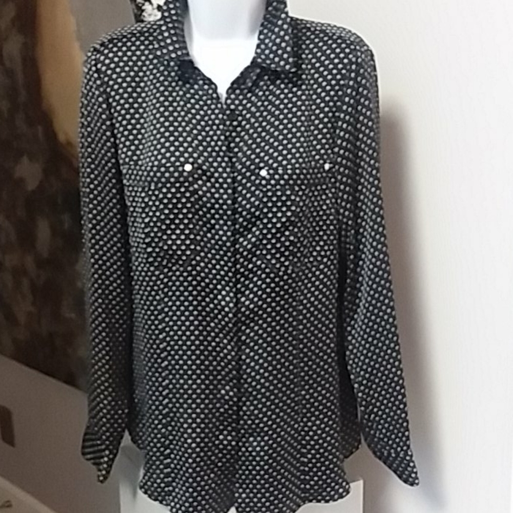 Michael Kors Long Sleeve Button Down Shirt Size 8 - Picture 8 of 13